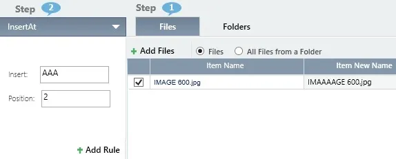 use the Windows 11 best file renamer to insert text at specific position of the filename